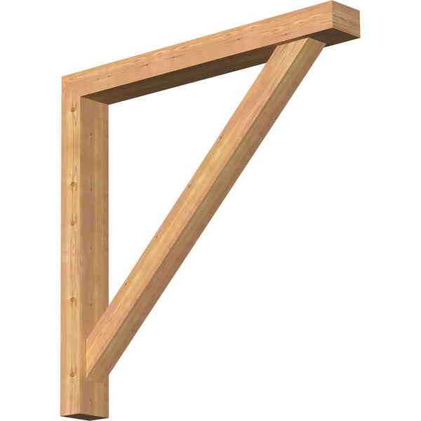 Ekena Millwork Traditional Block Smooth Bracket w/ Offset Brace, Western Red Cedar, 5 1/2"W x 46"D x 46"H BKT0604X46X46TRA05SWR - main